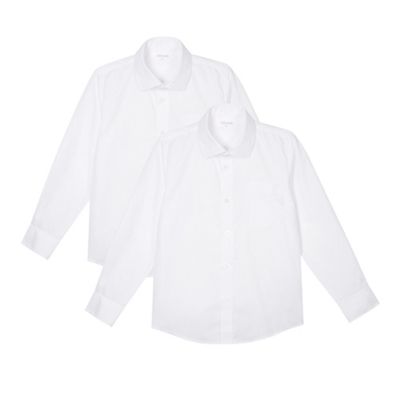 Debenhams Boy's pack of two white school generous fit shirts